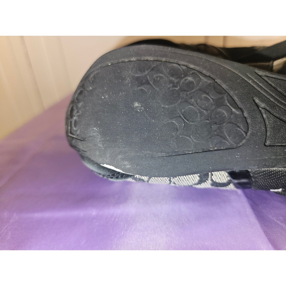 Coach Signature Remonna Monogram Black Suede Patent Leather Low Top Sneakers 7B - Picture 9 of 11